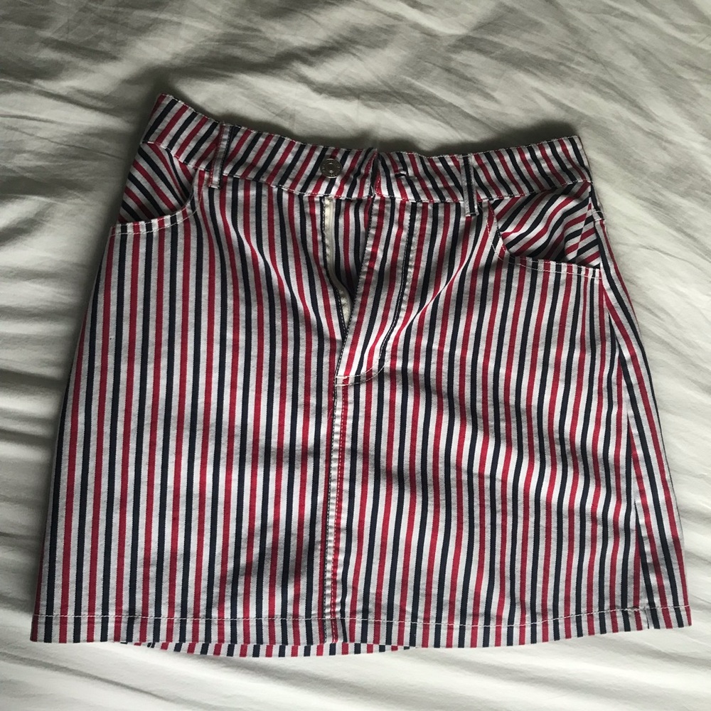 red white and blue skirt